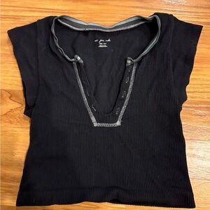 Urban Outfitters Black V-Neck Crop Top